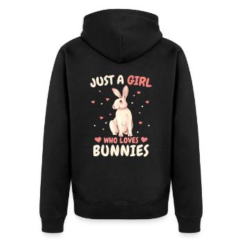 Lapin Lapin Animal Lapin - Veste à capuche bio Premium Unisexe - noir - Dos - Nico (187cm)