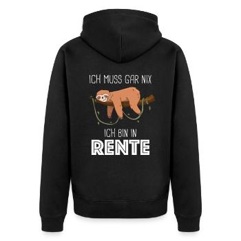 Ruhestand Rentner Rente Pension Renteneintritt - Unisex Premium Bio Zip Hoodie - Schwarz - Hinten - Nico (187cm)