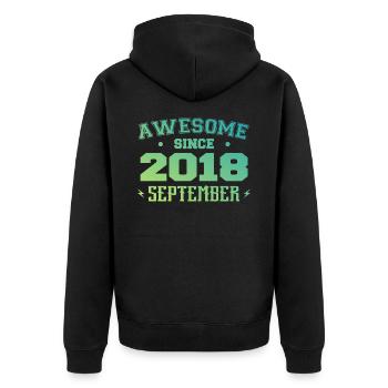 September 2018 Birthday Gift September 2018 - Unisex Premium Organic Zip Hoodie - black - Back - Nico (187cm)