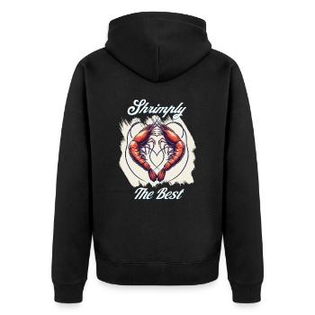 Crevettes, le meilleur jeu de mots - Veste à capuche bio Premium Unisexe - noir - Dos - Nico (187cm)