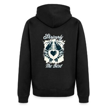 Crevettes, le meilleur jeu de mots - Veste à capuche bio Premium Unisexe - noir - Dos - Nico (187cm)
