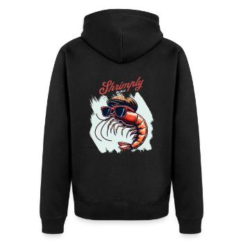 Crevettes, le meilleur jeu de mots - Veste à capuche bio Premium Unisexe - noir - Dos - Nico (187cm)