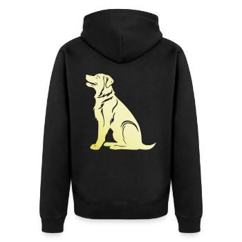 Silhouette de chien samoyède - Veste à capuche bio Premium Unisexe - noir - Dos - Nico (187cm)