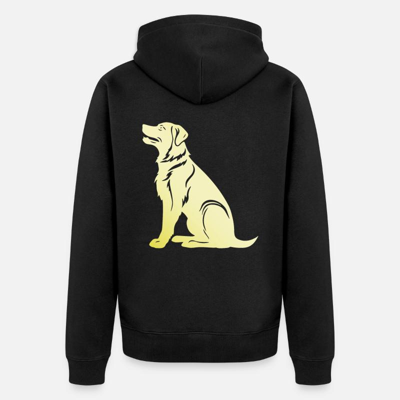 Silhouette de chien samoyède - Veste à capuche bio Premium Unisexe - noir