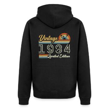 41 Year Anniversary | Vintage 1984 Gift 1984 - Unisex Premium Organic Zip Hoodie - black - Back - Nico (187cm)