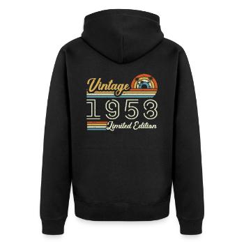 67 Years Birthday | Vintage 1958 Gift 1958 - Unisex Premium Organic Zip Hoodie - black - Back - Nico (187cm)
