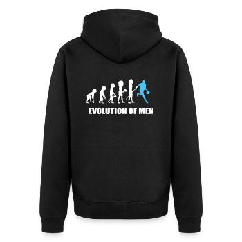 Evolution Basketball Basket ball Basketballer - Unisex Premium Bio Zip Hoodie - Schwarz - Hinten - Nico (187cm)