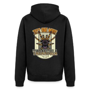 Nur noch eine Tarantel verspreche ich Tattoo Style - Unisex Premium Bio Zip Hoodie - Schwarz - Hinten - Nico (187cm)