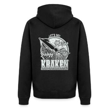 Lass uns Kraken Funny Squid Marine Biologist Sea bekommen - Unisex Premium Bio Zip Hoodie - Schwarz - Hinten - Nico (187cm)
