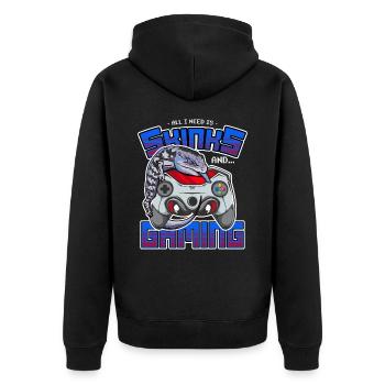 Blue Tongue Skink Lizard Propriétaire & Gaming Retro Game - Veste à capuche bio Premium Unisexe - noir - Dos - Nico (187cm)