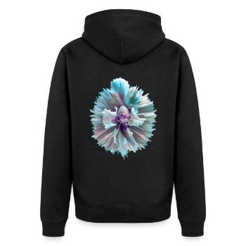 Betta Fisch Siamese Kampffisch Tropischer Fisch - Unisex Premium Bio Zip Hoodie - Schwarz - Hinten - Nico (187cm)