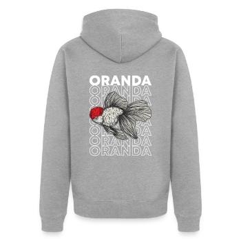 Oranda Goldfish 80's Style Fancy Goldfish Propriétaire - Veste à capuche bio Premium Unisexe - gris chiné - Dos - Nico (187cm)