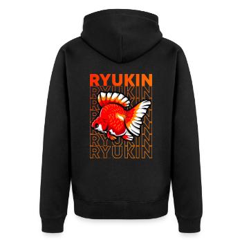 Ryukin Goldfish 80's Style Fancy Goldfish Propriétaire - Veste à capuche bio Premium Unisexe - noir - Dos - Nico (187cm)