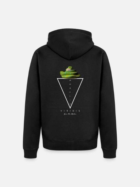 Arbre vert Python Géométrique moderne - Veste à capuche bio Premium Unisexe - noir