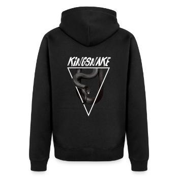Mexikanischer Schwarzer Königsschlangenbesitzer Reptilienpfleger - Unisex Premium Bio Zip Hoodie - Schwarz - Hinten - Nico (187cm)