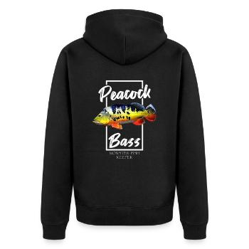 Peacock Bass Monster Fish Keeper - Unisex Premium Organic Zip Hoodie - black - Back - Nico (187cm)