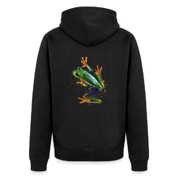 Grenouille arboricole aux yeux rouges Aquarelle Frog Keeper Frog Fan - Veste à capuche bio Premium Unisexe - noir - Dos - Nico (187cm)