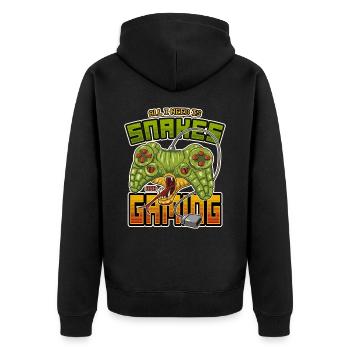 All I Need Is Snakes & Gaming Snake Video Game - Unisex Premium Organic Zip Hoodie - black - Back - Nico (187cm)