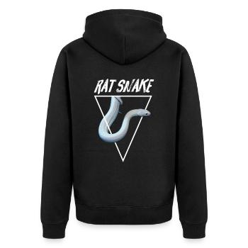 Texas Rat Snake Snake Owner - Unisex Premium Organic Zip Hoodie - black - Back - Nico (187cm)