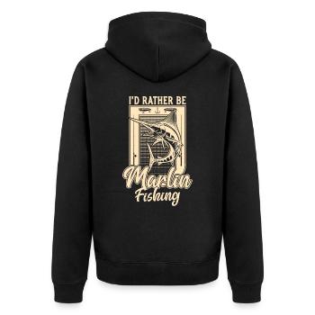Je préfère être Marlin Fishing Drôle de pêche à la ligne - Veste à capuche bio Premium Unisexe - noir - Dos - Nico (187cm)