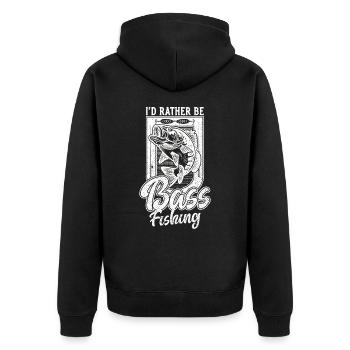 Je préférerais être pêche à l’achigan Drôle de pêcheur - Veste à capuche bio Premium Unisexe - noir - Dos - Nico (187cm)
