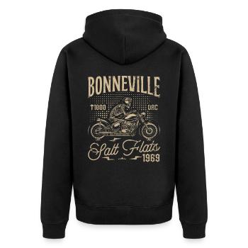 Bonneville Salt Flats Moto Racing Vintage - Veste à capuche bio Premium Unisexe - noir - Dos - Nico (187cm)