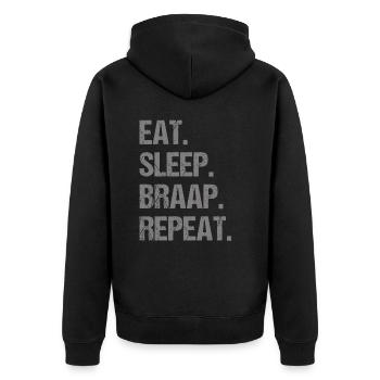 Mangez du sommeil Braap Répéter Drôle Dirt Bike Motocross - Veste à capuche bio Premium Unisexe - noir - Dos - Nico (187cm)