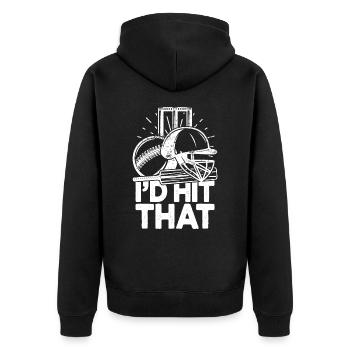 Ich würde diese lustigen Cricket-Cricketspieler treffen - Unisex Premium Bio Zip Hoodie - Schwarz - Hinten - Nico (187cm)