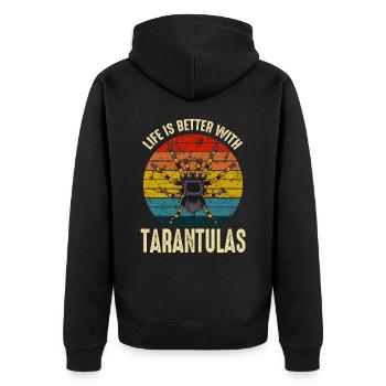 Life Is Better With Tarantulas Spider owner - Unisex Premium Organic Zip Hoodie - black - Back - Nico (187cm)