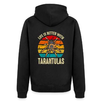 Life Is Better With Tarantulas Spider owner - Unisex Premium Organic Zip Hoodie - black - Back - Nico (187cm)