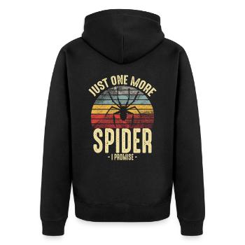 Funny Pet Spider Just One More Spider Owner - Unisex Premium Organic Zip Hoodie - black - Back - Nico (187cm)