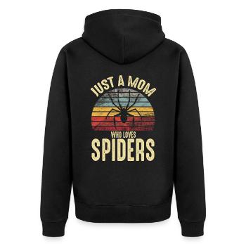 Nur eine Mutter, die Spinnen liebt Retro Spider - Unisex Premium Bio Zip Hoodie - Schwarz - Hinten - Nico (187cm)