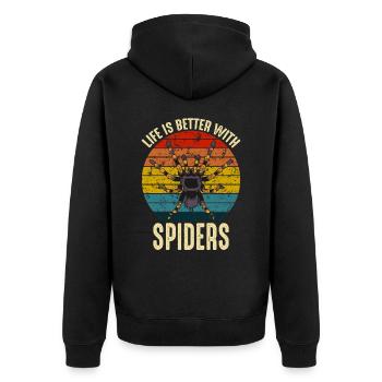 Life Is Better With Tarantulas Spider owner - Unisex Premium Organic Zip Hoodie - black - Back - Nico (187cm)
