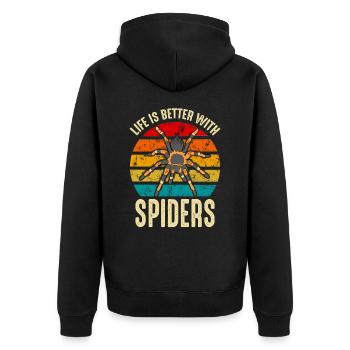 Life Is Better With Tarantulas Spider owner - Unisex Premium Organic Zip Hoodie - black - Back - Nico (187cm)