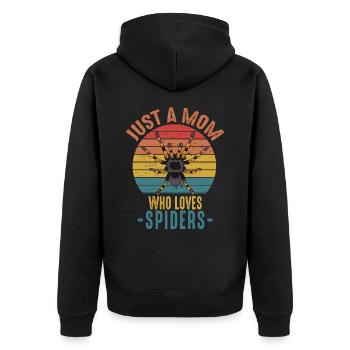 Nur eine Mutter, die Vogelspinnen Retro Vintage liebt - Unisex Premium Bio Zip Hoodie - Schwarz - Hinten - Nico (187cm)