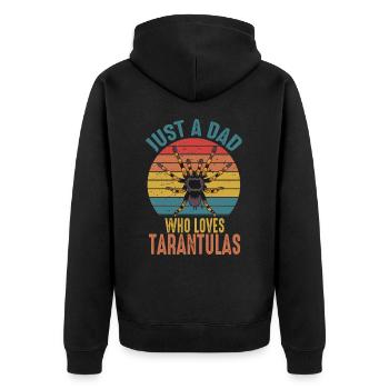 Just A Dad Who Loves Tarantulas Retro Spider - Unisex Premium Organic Zip Hoodie - black - Back - Nico (187cm)