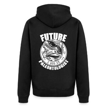 Zukünftiger Paläontologe Paläontologie Dinosaurier Liebhaber - Unisex Premium Bio Zip Hoodie - Schwarz - Hinten - Nico (187cm)
