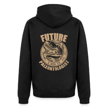 Zukünftiger Paläontologe Paläontologie Dinosaurier Liebhaber - Unisex Premium Bio Zip Hoodie - Schwarz - Hinten - Nico (187cm)