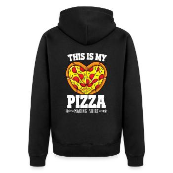 This Is My Pizza Making Shirt Funny Pizza Chef - Unisex Premium Organic Zip Hoodie - black - Back - Nico (187cm)
