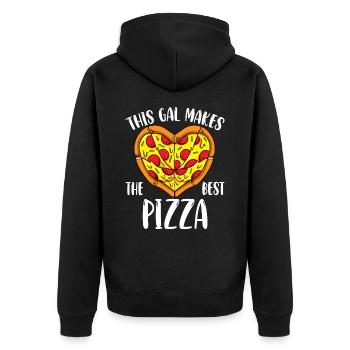 This Gal Makes The Best Pizza Funny Pizza Making - Unisex Premium Organic Zip Hoodie - black - Back - Nico (187cm)