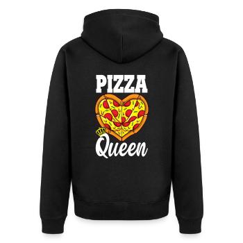 Drôle de pizza Lover Pizza Queen Foodie - Veste à capuche bio Premium Unisexe - noir - Dos - Nico (187cm)