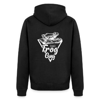 That Frog Guy Amphibian Frog Owner - Unisex Premium Organic Zip Hoodie - black - Back - Nico (187cm)