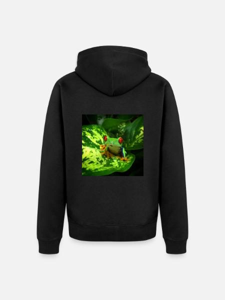 Proprietario della raganella dagli occhi rossi Fauna esotica dell'animale domestico - Felpa con cappuccio ecologica premium unisex - nero