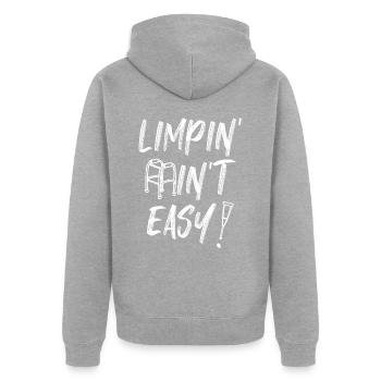 Lustiges Amputiertes Hinken ist nicht einfach amputierte Veteranen - Unisex Premium Bio Zip Hoodie - Grau meliert - Hinten - Nico (187cm)