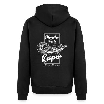 Monster Fish Keeper Arowana Tropical Fish - Unisex Premium Bio Zip Hoodie - Schwarz - Hinten - Nico (187cm)