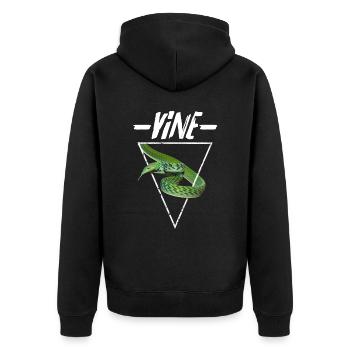 Asiatische Weinnatter Ahaetulla Prasina Geometrisch - Unisex Premium Bio Zip Hoodie - Schwarz - Hinten - Nico (187cm)