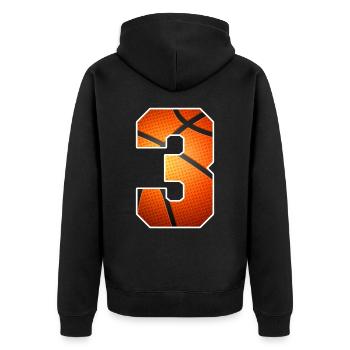 Kinder 3. Geburtstag Basketballspieler 3 Jahre alt - Unisex Premium Bio Zip Hoodie - Schwarz - Hinten - Nico (187cm)