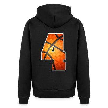 Kinder Basketballspieler zum 4. Geburtstag 4 Jahre alt - Unisex Premium Bio Zip Hoodie - Schwarz - Hinten - Nico (187cm)