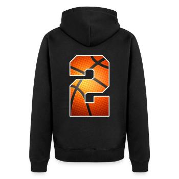 Kinder 2. Geburtstag Basketballspieler 2 Jahre alt - Unisex Premium Bio Zip Hoodie - Schwarz - Hinten - Nico (187cm)