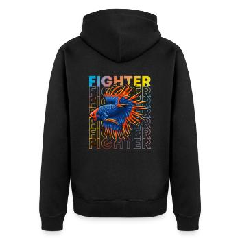 Betta Fish 80's Style Siamois Fighting Fish - Veste à capuche bio Premium Unisexe - noir - Dos - Nico (187cm)